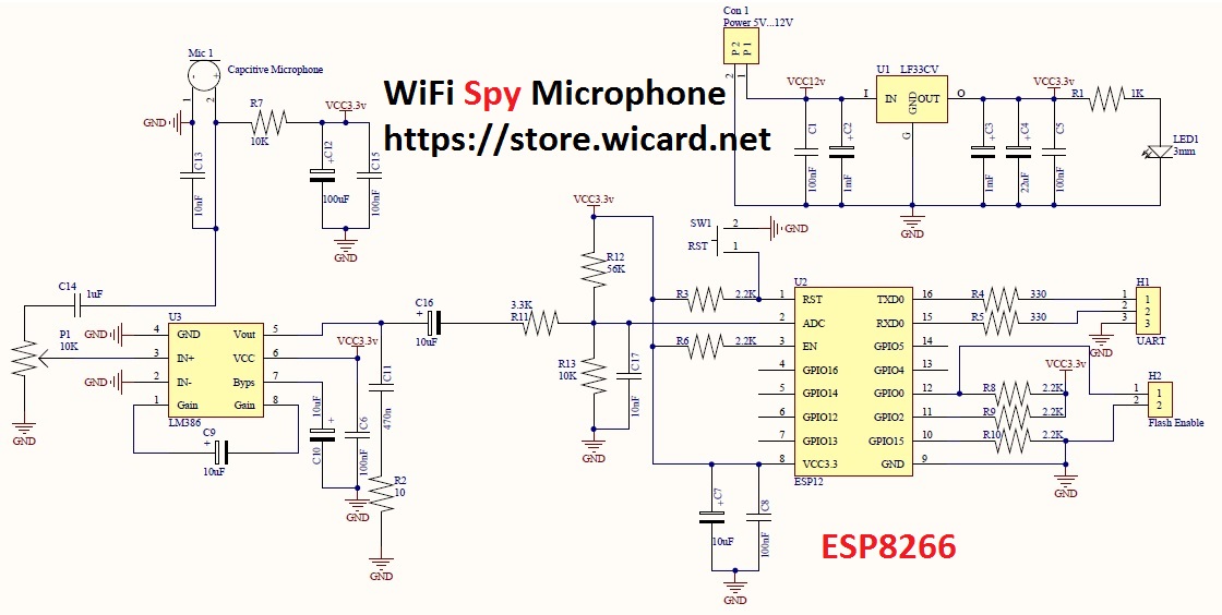 esp8266 microphone circuit
